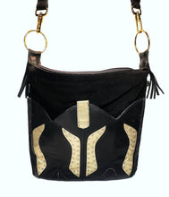 Load image into Gallery viewer, Karol Crossbody Black Leather Bag