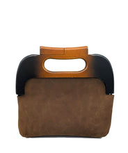 Load image into Gallery viewer, Leather and Wood Clutch