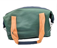 Load image into Gallery viewer, Blue and Green Furniture Leather Duffel