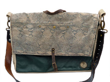 Load image into Gallery viewer, Repurposed Jacket and Chair Leather Messenger