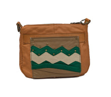 Load image into Gallery viewer, Green Chevron on Gold Karol Bag