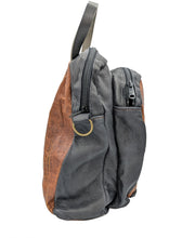 Load image into Gallery viewer, Black and Brown Leather Sachel