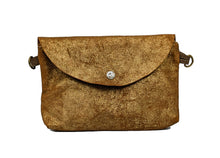 Load image into Gallery viewer, Glittery Gold Leather Emaline Clutch