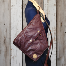 Load image into Gallery viewer, Kirsten Red on Burgundy Leather Bag