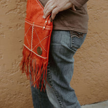 Load image into Gallery viewer, Red Fringed Kirsten Leather Bag