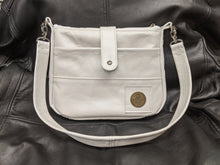 Load image into Gallery viewer, Upcycled White Leather Jacket Karol Bag