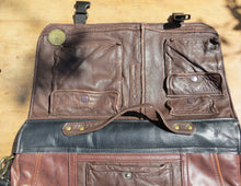 Load image into Gallery viewer, Upcycled Leather Messenger Bag