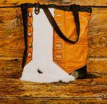 Load image into Gallery viewer, Upcycled Leather Vest and Rabbit Tote