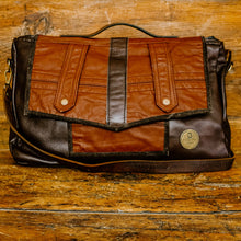 Load image into Gallery viewer, Recycled Leather Couch & Jacket Overnight Bag