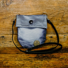 Load image into Gallery viewer, Steel Blue Upcycled Leather Small Emaline