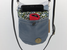 Load image into Gallery viewer, Steel Blue Upcycled Leather Small Emaline