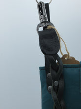 Load image into Gallery viewer, Gray & Turquoise Upcycled Leather Jacket Emaline Bag