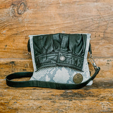 Load image into Gallery viewer, Upcycled Leather Snake-Print Emaline Bag