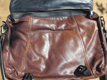 Load image into Gallery viewer, Upcycled Leather Messenger Bag