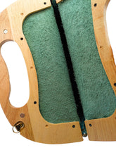 Load image into Gallery viewer, Green Leather Wood Framed Clutch
