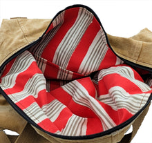 Load image into Gallery viewer, Tan Suede Jacket Duffel Bag
