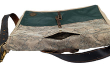 Load image into Gallery viewer, Repurposed Jacket and Chair Leather Messenger
