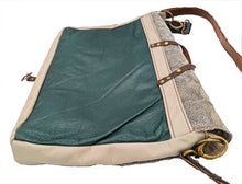 Load image into Gallery viewer, Repurposed Jacket and Chair Leather Messenger
