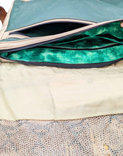 Load image into Gallery viewer, Repurposed Jacket and Chair Leather Messenger
