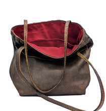 Load image into Gallery viewer, Brown Leather Jacket Tote
