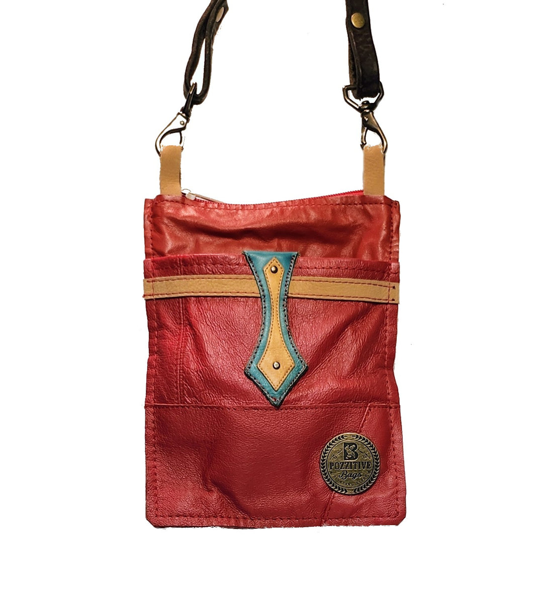 Emaline Upcycled Red Leather Bag