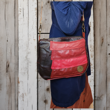 Load image into Gallery viewer, Karol Collared Red Leather Shoulder Bag
