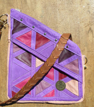 Load image into Gallery viewer, Pink Leather Triangles - Upcycled
