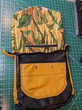 Load image into Gallery viewer, Upcycled Leather Black &amp; Gold Karol Bag
