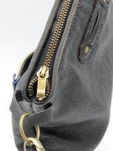 Load image into Gallery viewer, Upcycled Black, Blue &amp; Cream Leather Jacket Kirsten Bag
