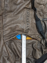 Load image into Gallery viewer, Upcycled Brown Leather Jacket Duffel Bag
