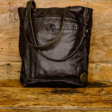 Load image into Gallery viewer, Upcycled Black Leather Tote
