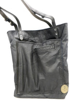 Load image into Gallery viewer, Upcycled Black Leather Tote
