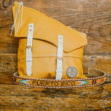 Load image into Gallery viewer, Upcycled Leather Jacket Kirsten Bag in Mustard Gold
