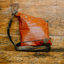 Load image into Gallery viewer, Rust-Colored Upcycled Leather Jacket Kirsten Bag
