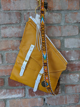 Load image into Gallery viewer, Upcycled Leather Jacket Kirsten Bag in Mustard Gold
