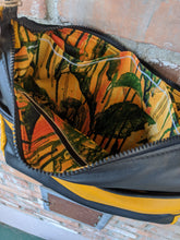 Load image into Gallery viewer, Upcycled Leather Black &amp; Gold Karol Bag
