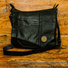 Load image into Gallery viewer, Black Upcycled Leather Vest Karol Bag
