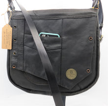 Load image into Gallery viewer, Black Upcycled Leather Vest Karol Bag
