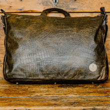 Load image into Gallery viewer, Upcycled Leather Bit Buckle Jacket Overnight Bag
