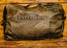 Load image into Gallery viewer, Upcycled Brown Leather Jacket Duffel Bag
