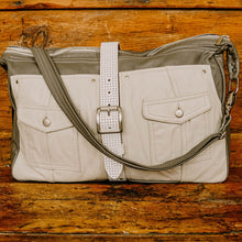 Load image into Gallery viewer, Upcycled Leather Overnight Bag
