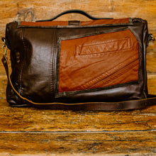 Load image into Gallery viewer, Recycled Leather Couch &amp; Jacket Overnight Bag
