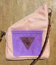 Load image into Gallery viewer, Pink Leather Triangles - Upcycled
