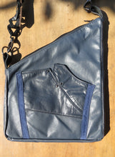 Load image into Gallery viewer, Blue Upcycled Couch Bag
