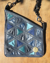 Load image into Gallery viewer, Blue Upcycled Couch Bag
