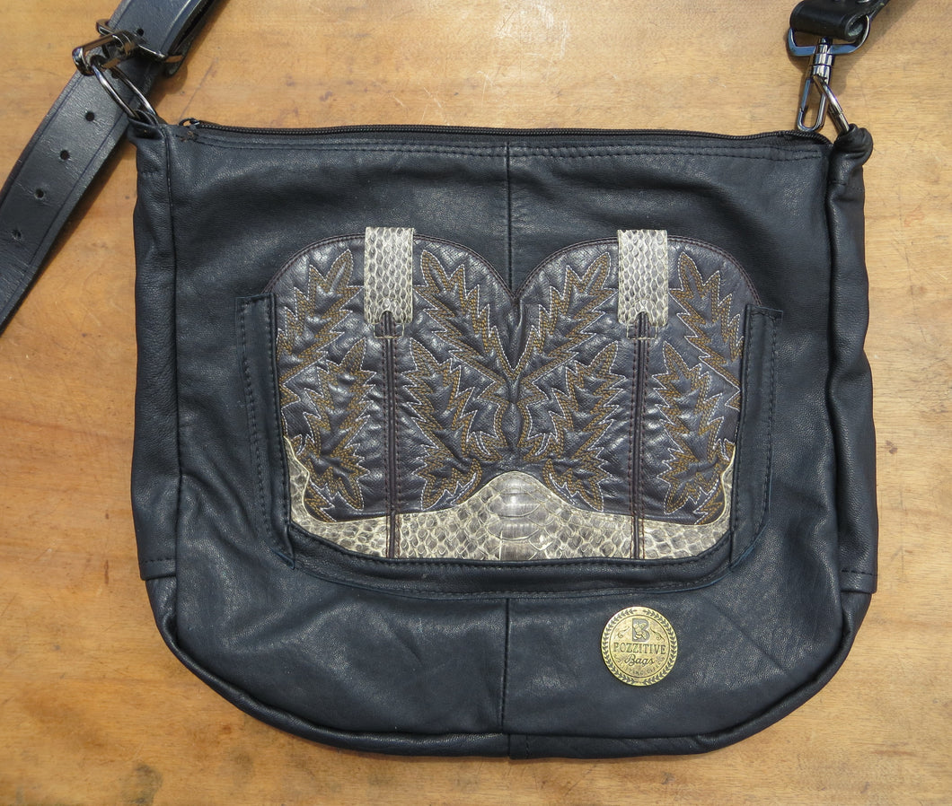 Karol Crossbody Black Leather Bag