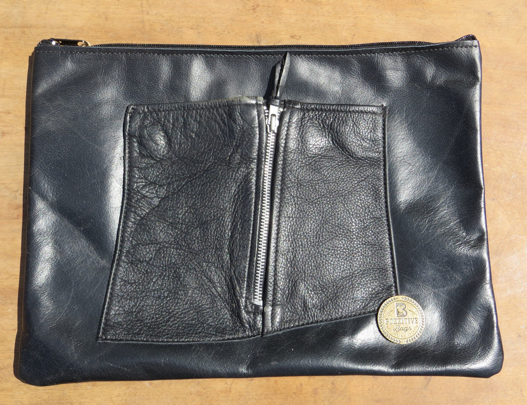 Black Leather Laptop/Tablet Sleeve
