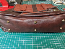 Load image into Gallery viewer, Recycled Leather Couch &amp; Jacket Overnight Bag
