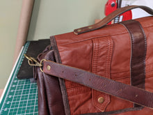 Load image into Gallery viewer, Recycled Leather Couch &amp; Jacket Overnight Bag
