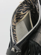 Load image into Gallery viewer, Emaline Fringe Black Leather Bag
